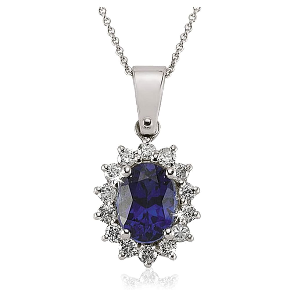 1.48 Karat Pırlanta Safir Kolye