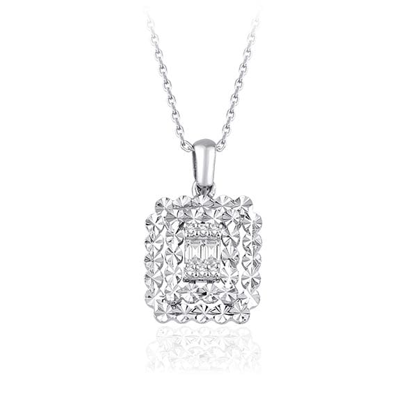 0.10 Karat Pırlanta Baget Kolye
