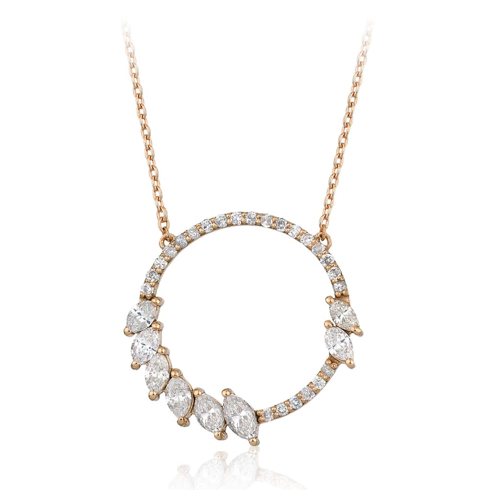 0.89 Karat Pırlanta Oval Taş Kolye