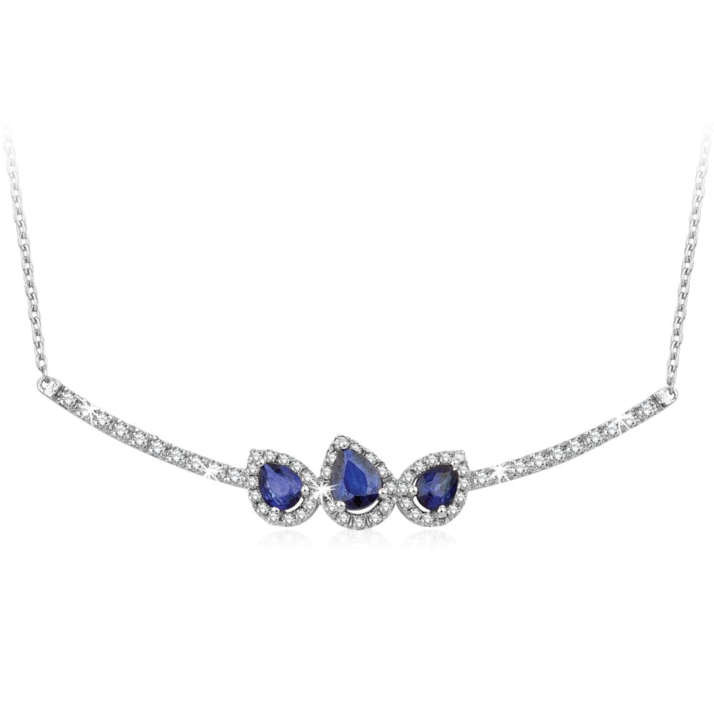 1.08 Karat Pırlanta Safir Kolye