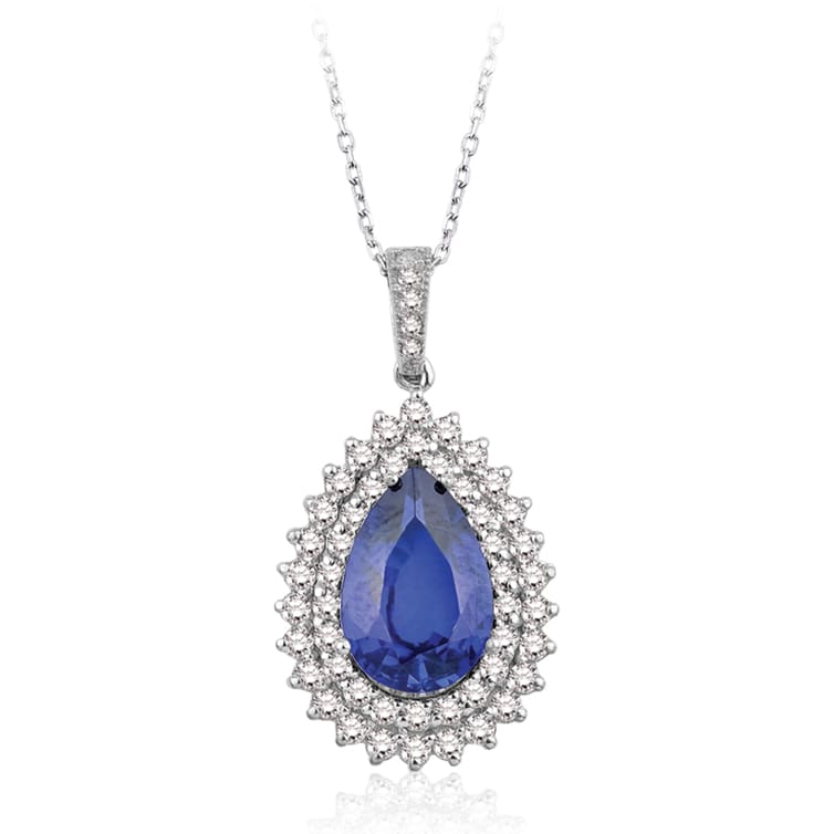 4.23 Karat Pırlanta Safir Kolye