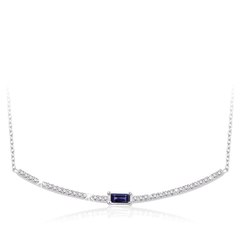 0.37 Karat Pırlanta Safir Kolye