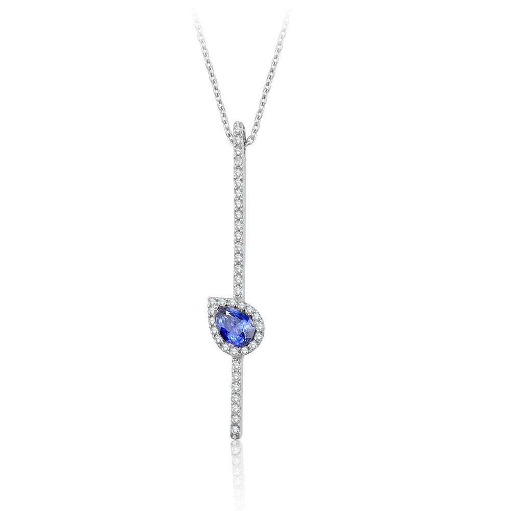 0.64 Karat Pırlanta Safir Kolye