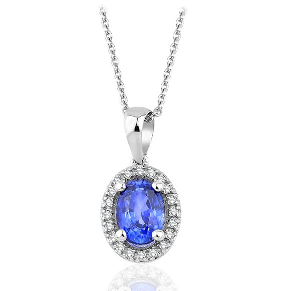 1.22 Karat Pırlanta Safir Kolye