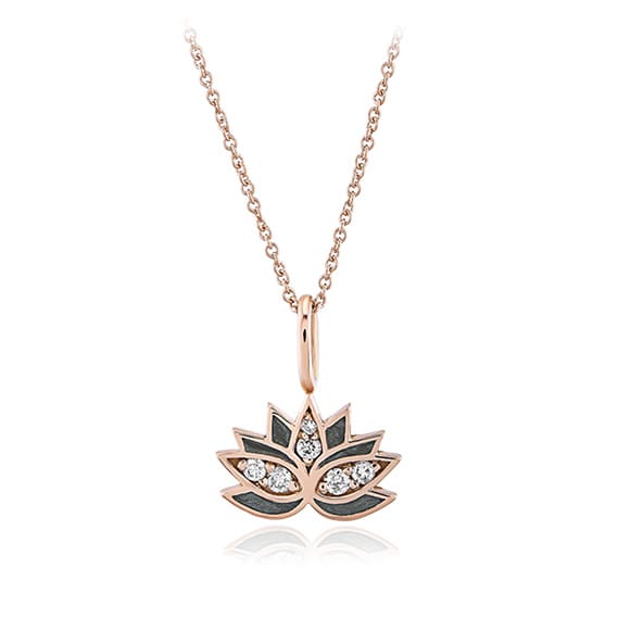 0.07 Karat Pırlanta Lotus Kolye