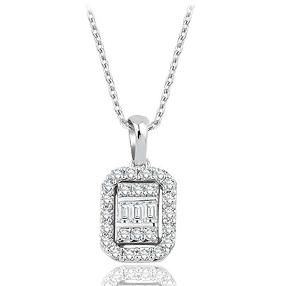 0.13 Karat Pırlanta Baget Kolye