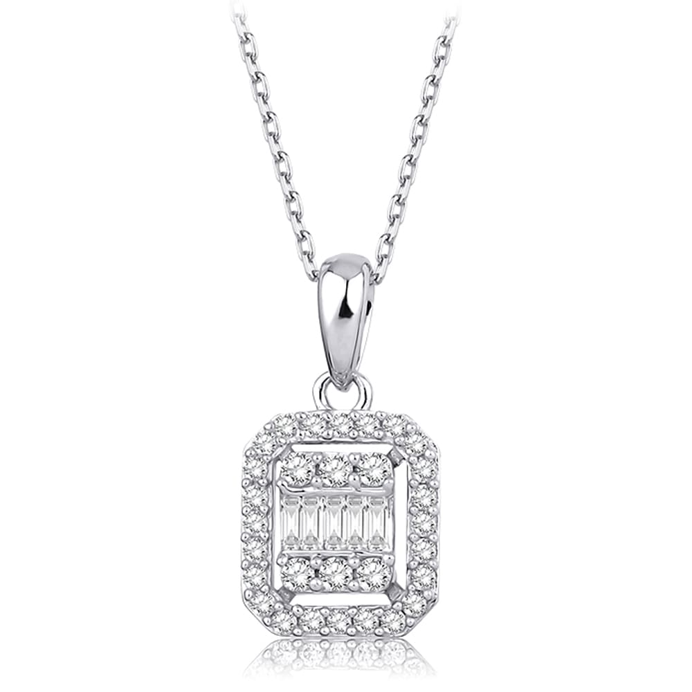 0.19 Karat Pırlanta Baget Kolye