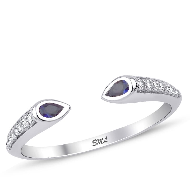 0.27 Karat Pırlanta Safir Yüzük