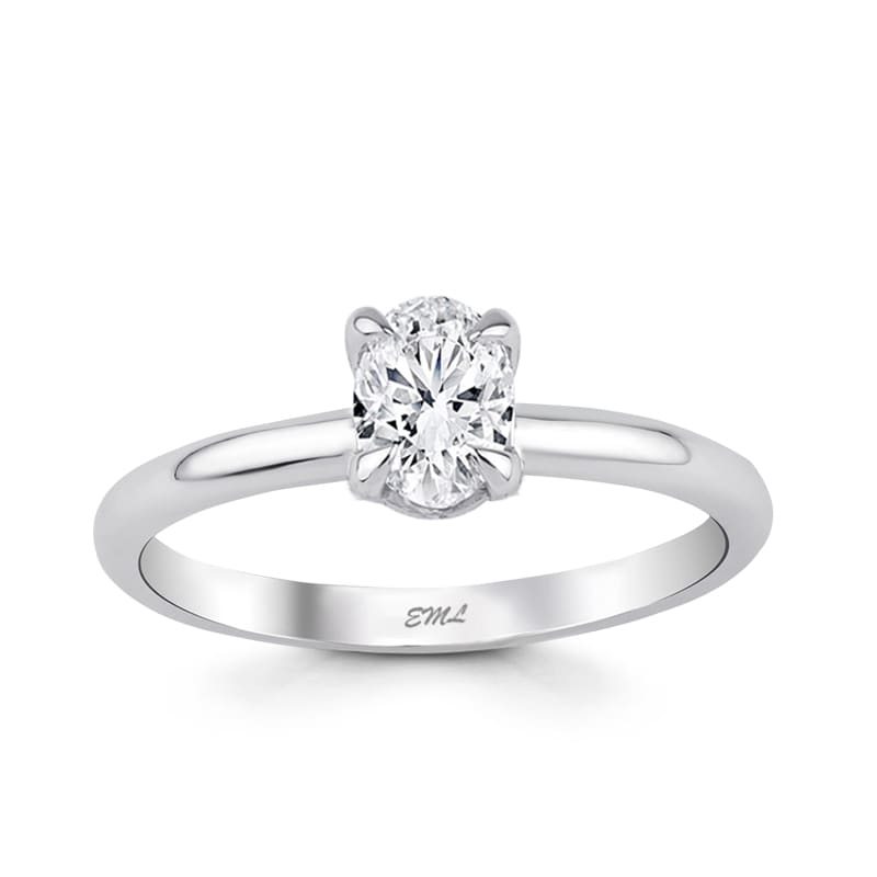 0.50 Karat Pırlanta F Color SI2 HRD Sertifikalı Oval Tektaş Yüzük