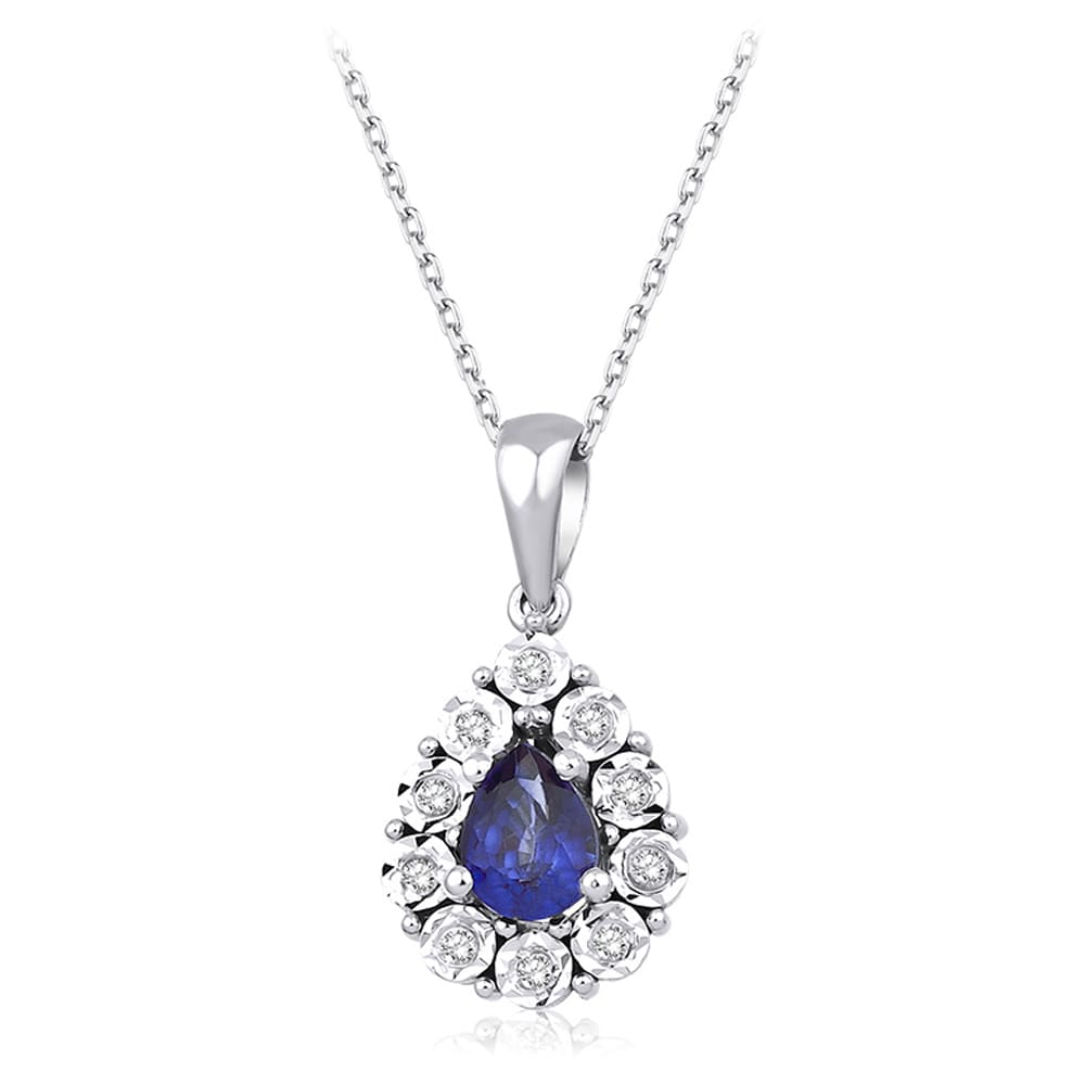 0.51 Karat Pırlanta Safir Kolye