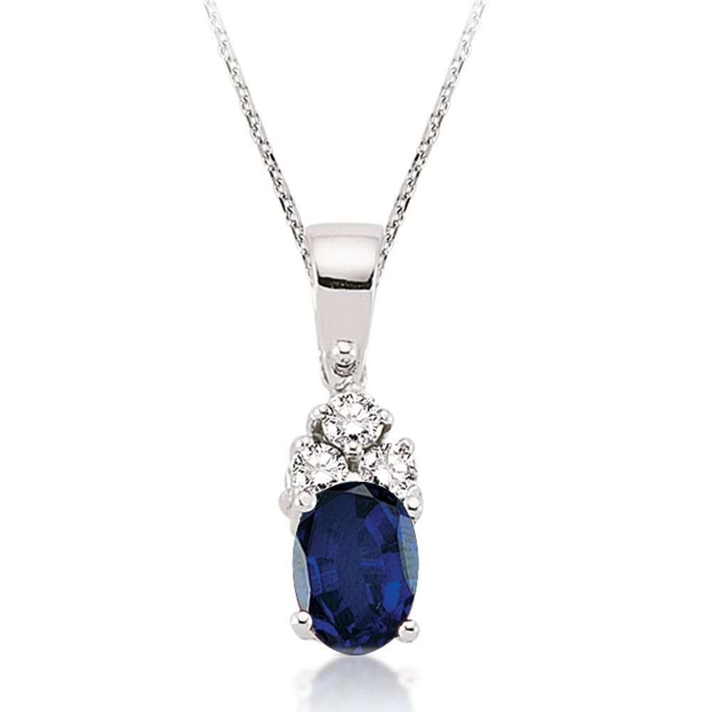 0.63 Karat Pırlanta Safir Kolye