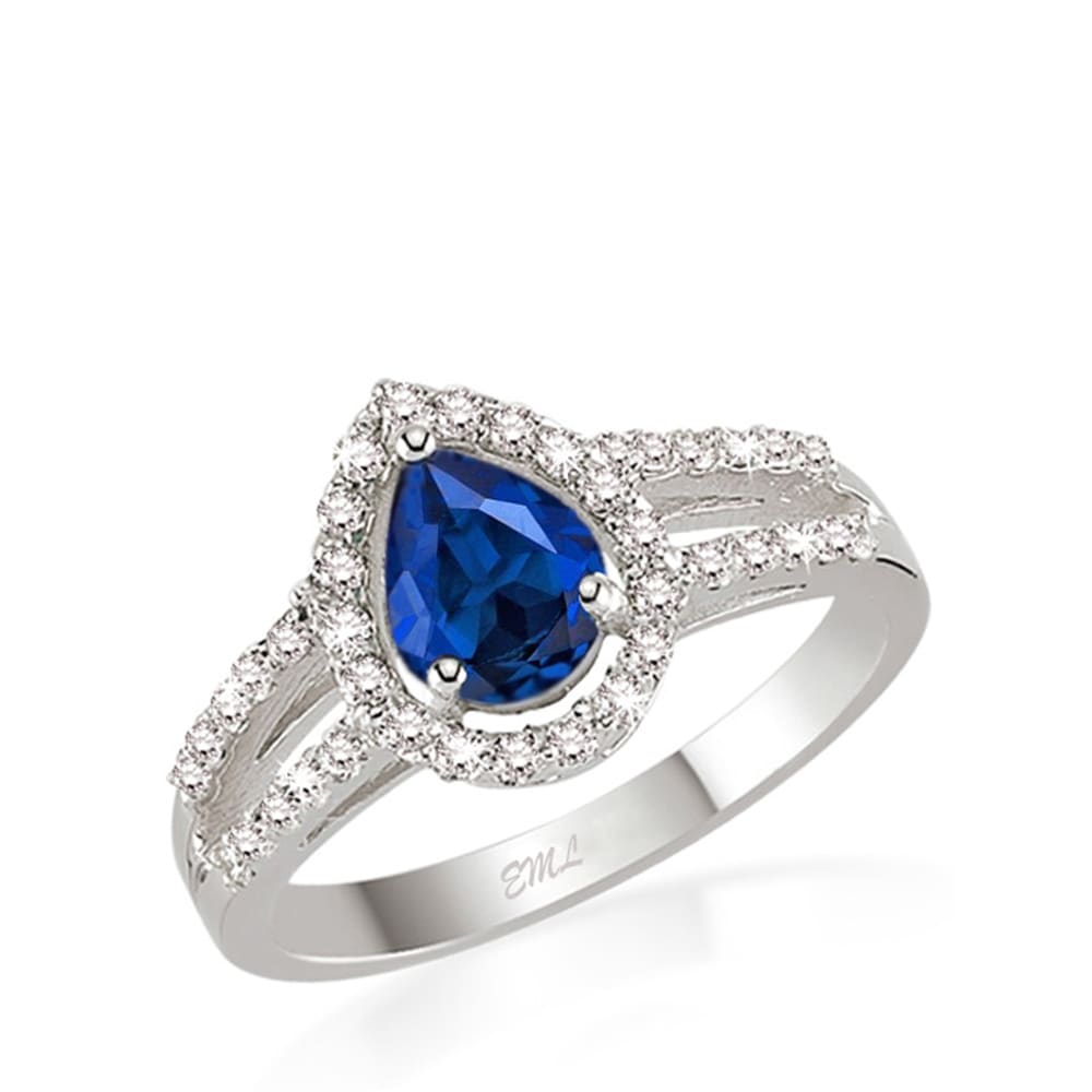 0.70 Karat Pırlanta Safir Yüzük