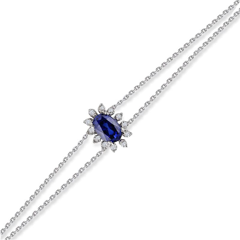 0.75 Karat Pırlanta Safir Bileklik