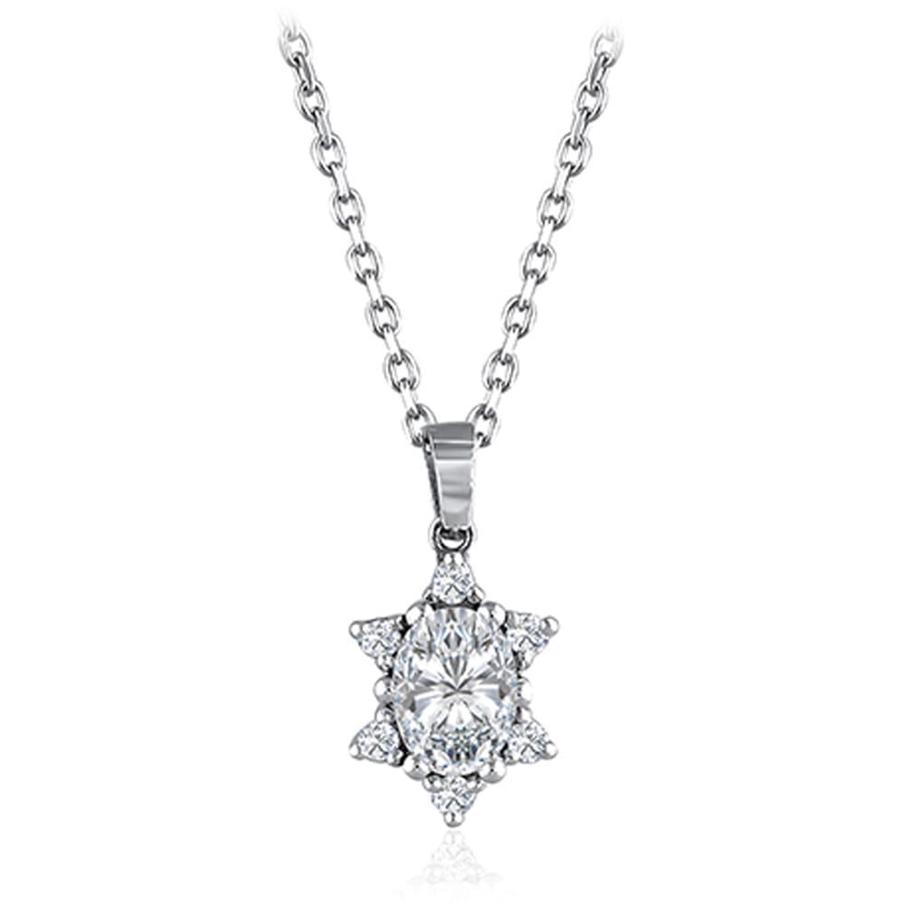 0.80 Karat Pırlanta Beyaz Safir Kolye