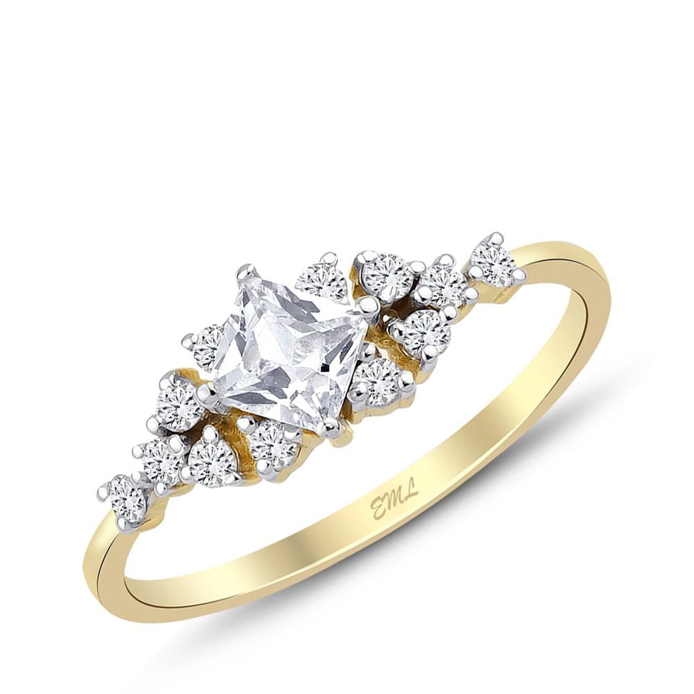 0.83 Karat Pırlanta Beyaz Safir Vintage Yüzük