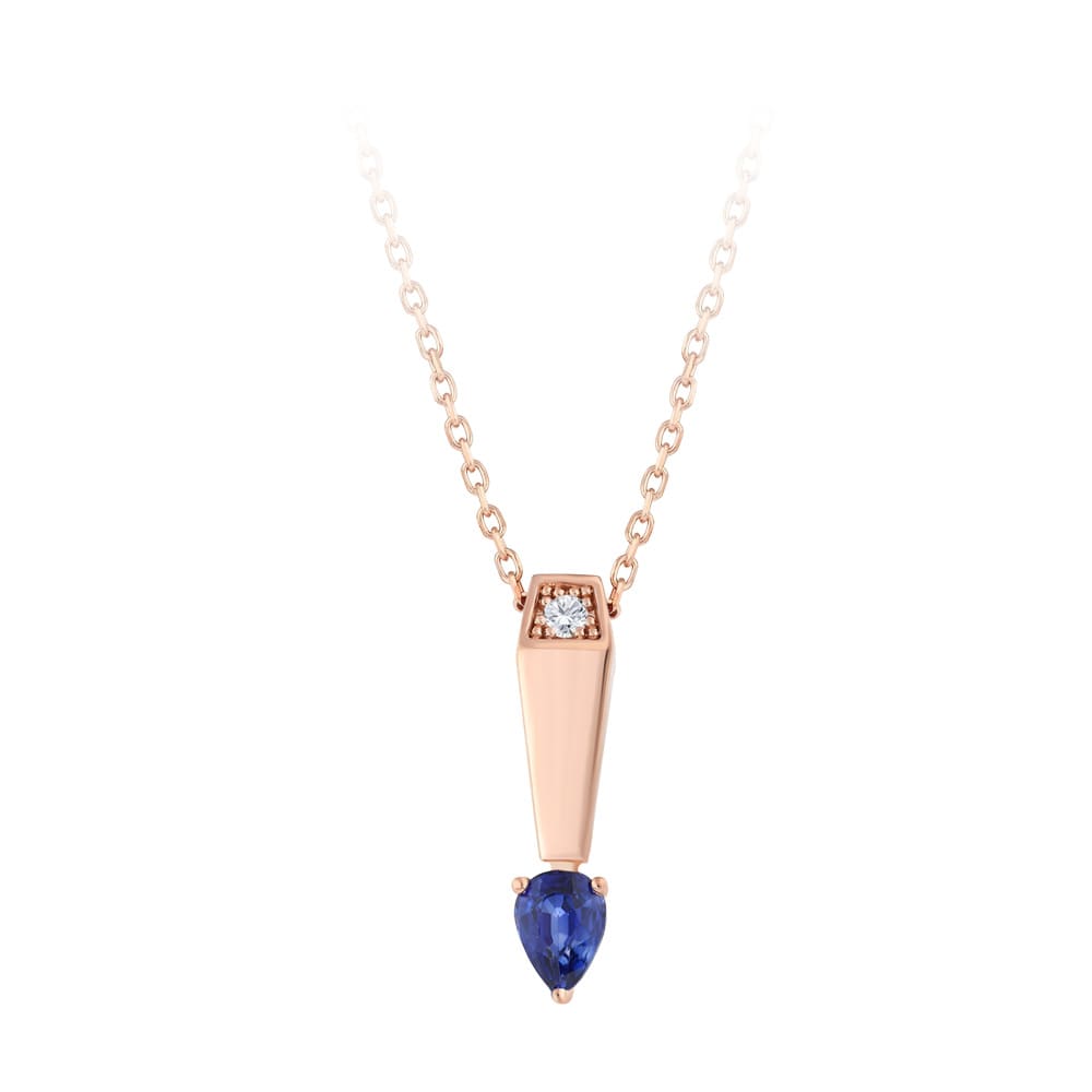 0.93 Karat Pırlanta Safir Kolye