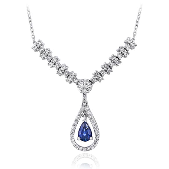 1.01 Karat Pırlanta Safir Kolye