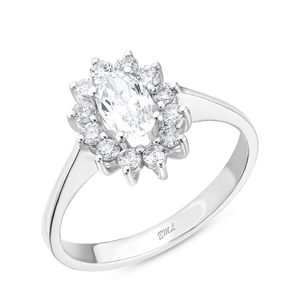 1.10 Karat Pırlanta Beyaz Safir Yüzük