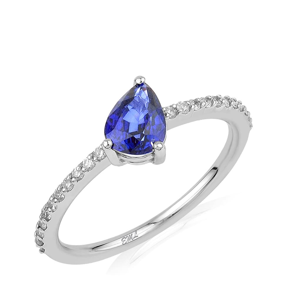 1.12 Karat Pırlanta Safir Yüzük
