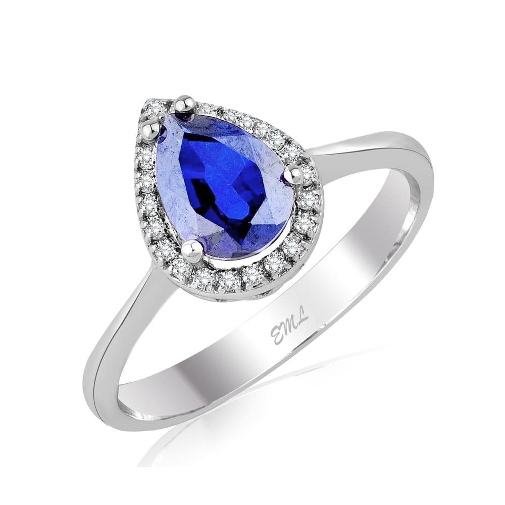 1.17 Karat Pırlanta Safir Yüzük