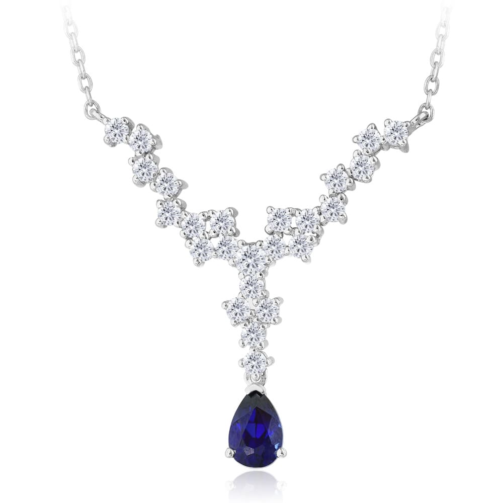 1.23 karat Pırlanta Safir Kolye