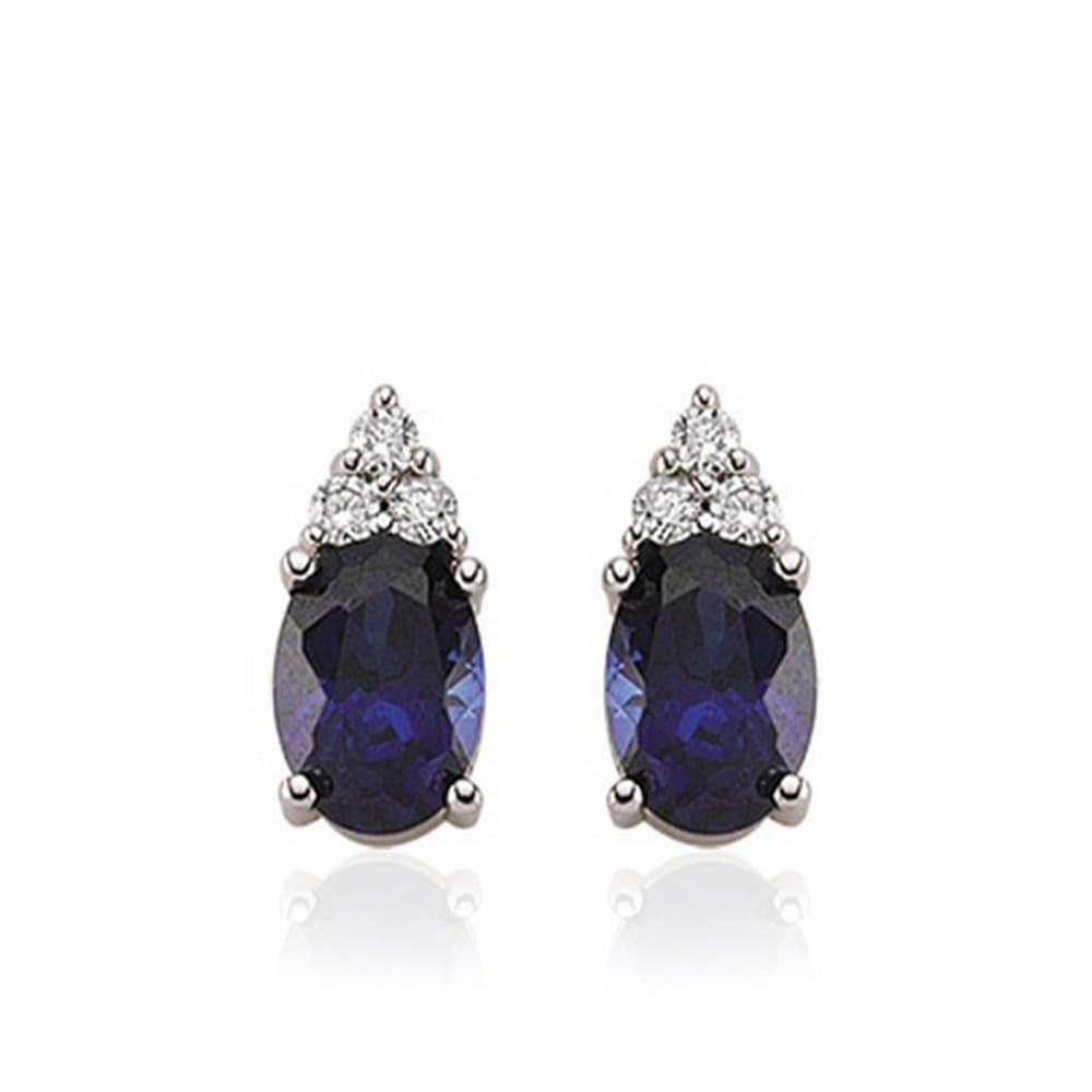 1.50 Karat Pırlanta Safir Küpe