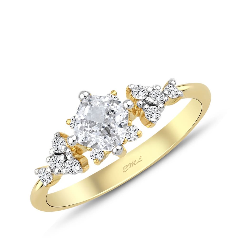 1.60 Karat Pırlanta Beyaz Safir Yüzük