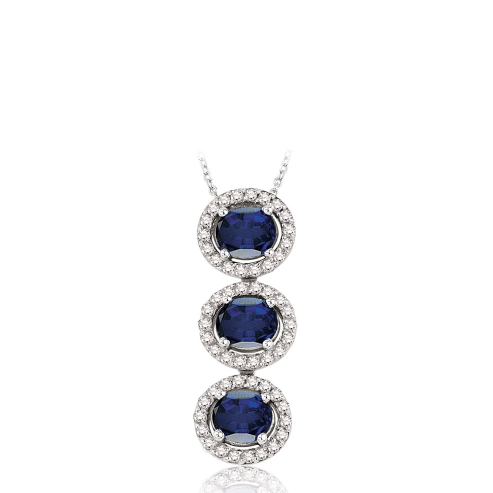1.65 Karat Pırlanta Safir Kolye