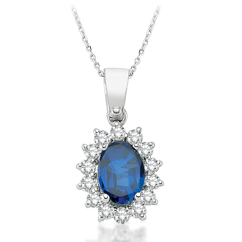 1.66 Karat Pırlanta Safir Kolye