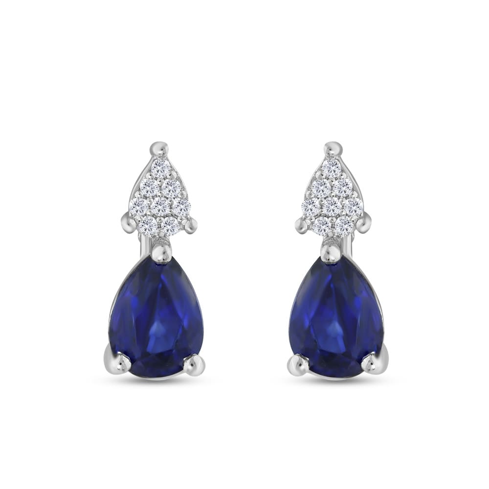 1.90 karat Pırlanta Safir Küpe