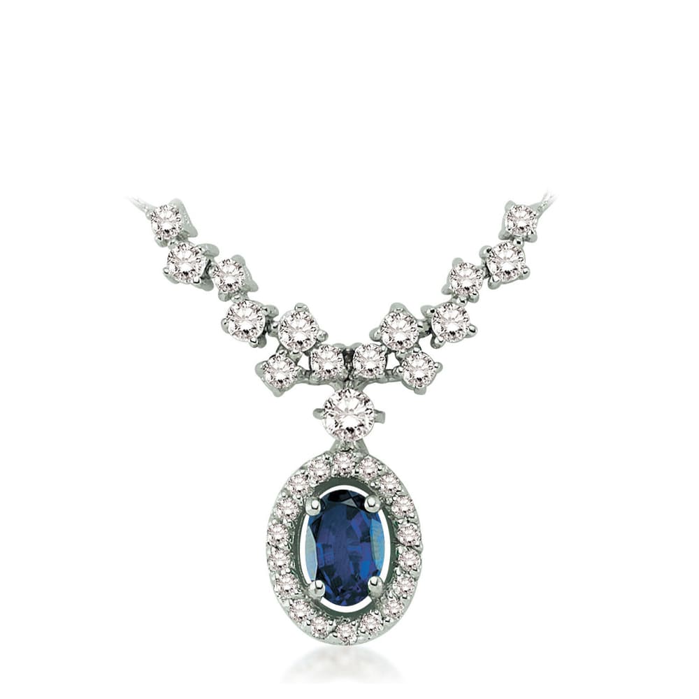 1.92 Karat Pırlanta Safir Kolye