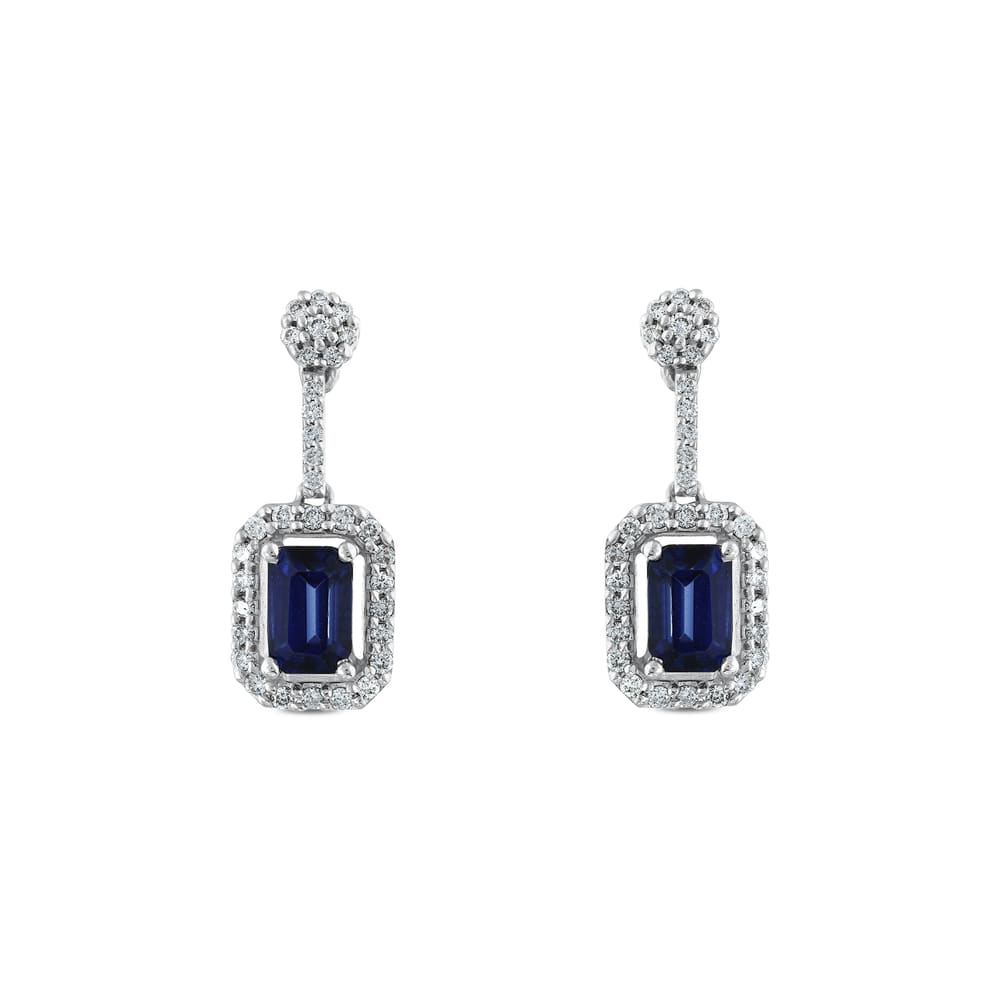 1.95 Karat Pırlanta Safir Küpe