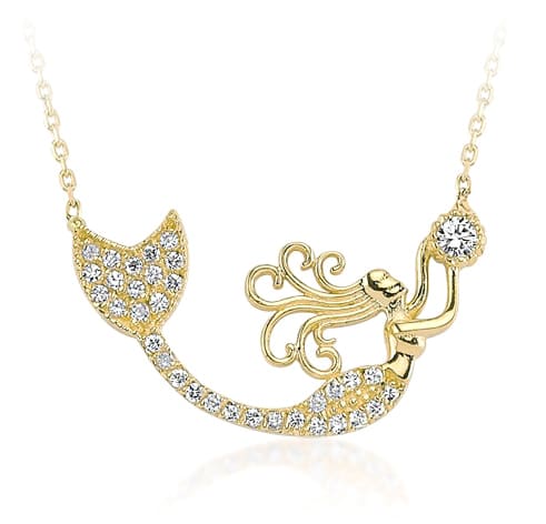 0.29 Karat Pırlanta Deniz Kızı Kolye