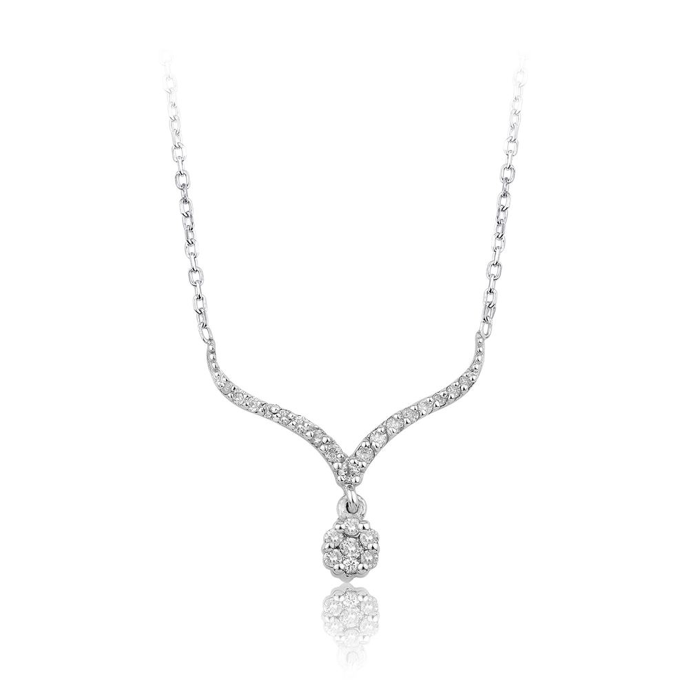0.14 Karat Pırlanta Coronet Kolye