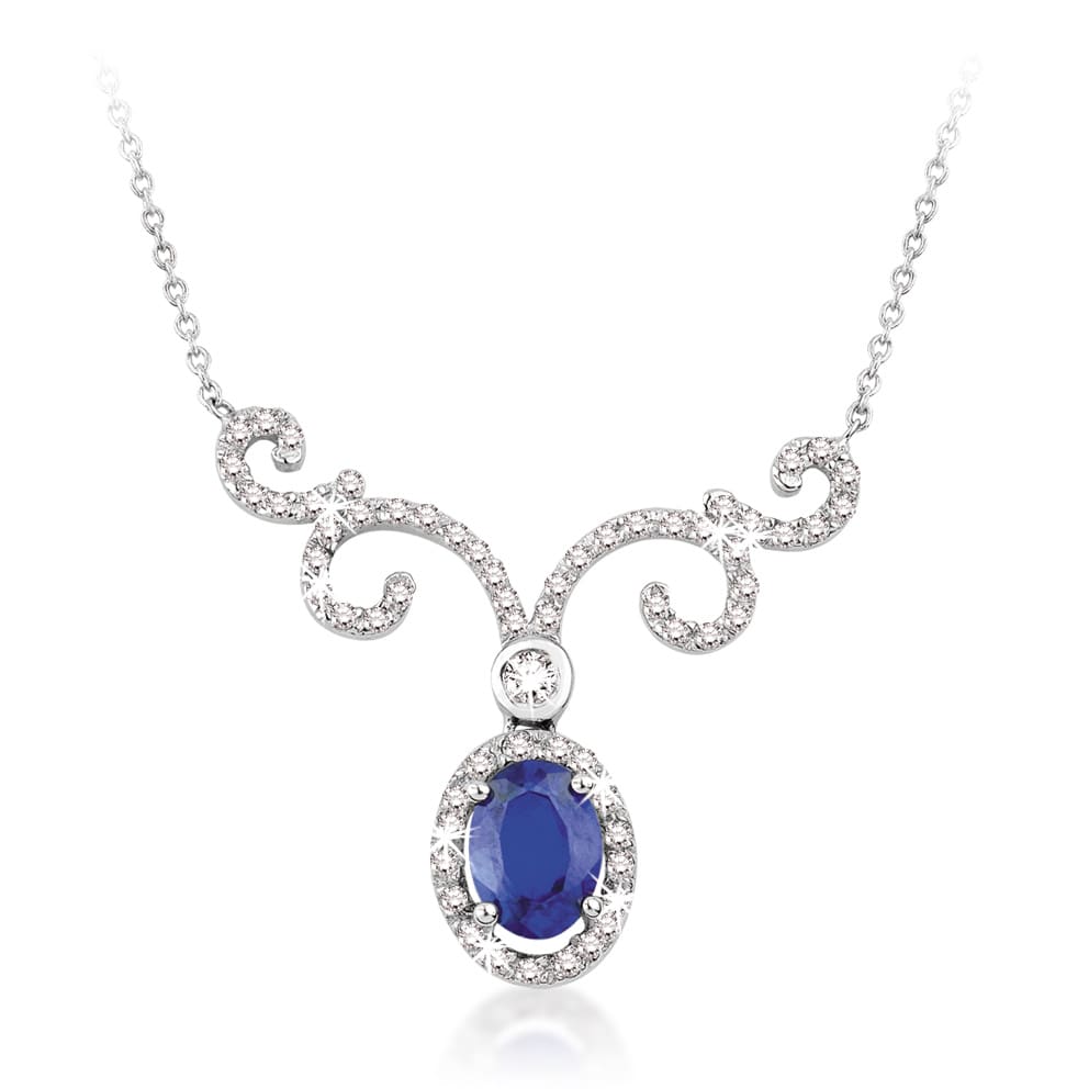 2.21 Karat Pırlanta Safir Kolye
