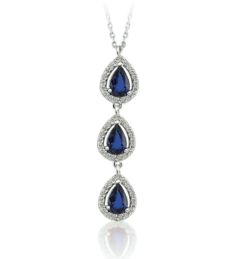1.88 Karat Pırlanta Safir Kolye