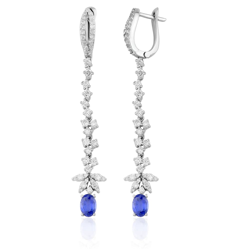 5.01 Karat Pırlanta Safir Küpe