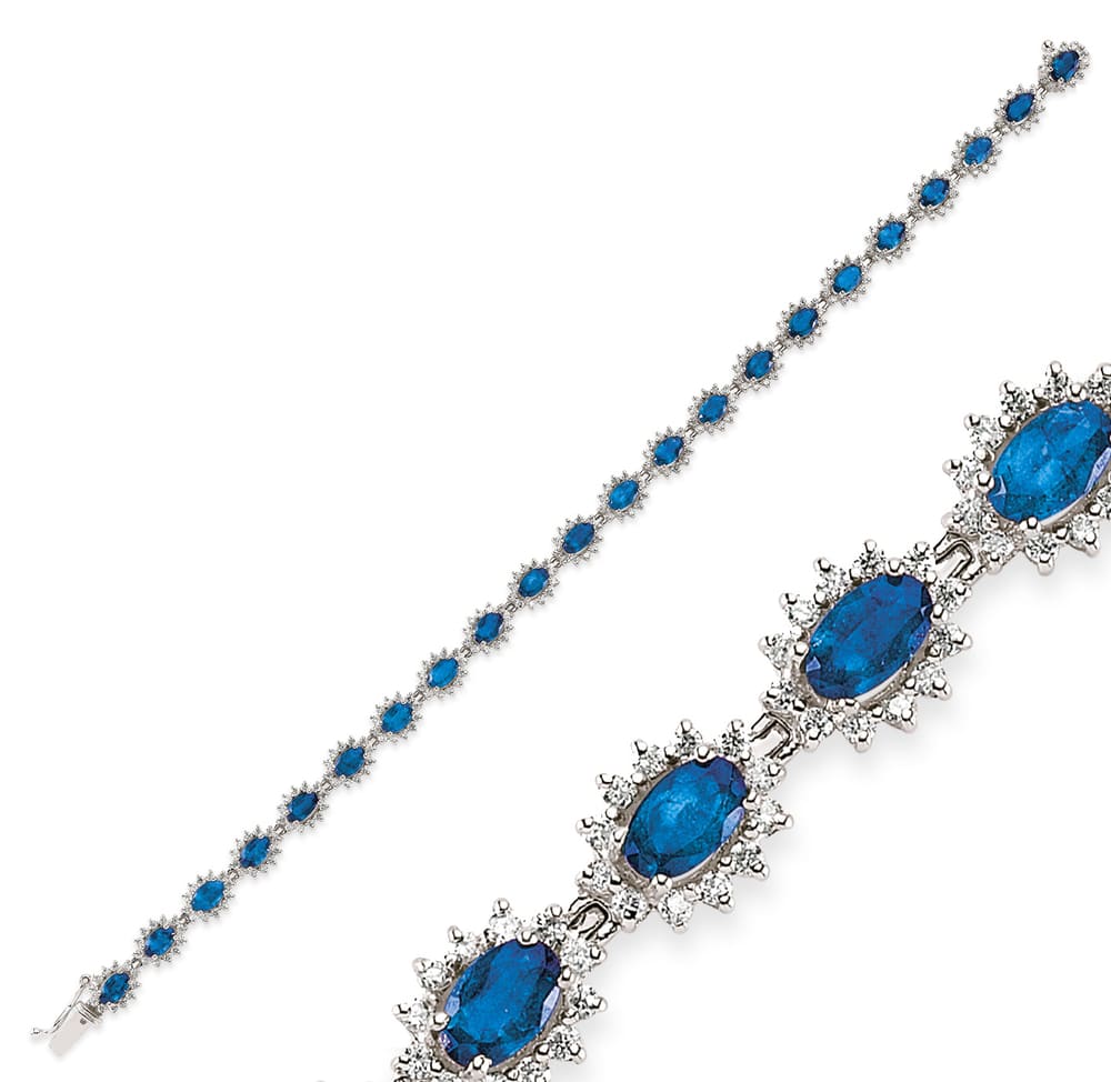 7.16 Karat Pırlanta Safir Bileklik