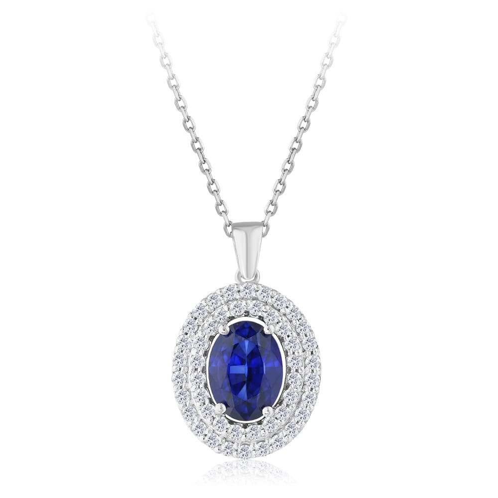 2.50 karat Pırlanta Safir Kolye
