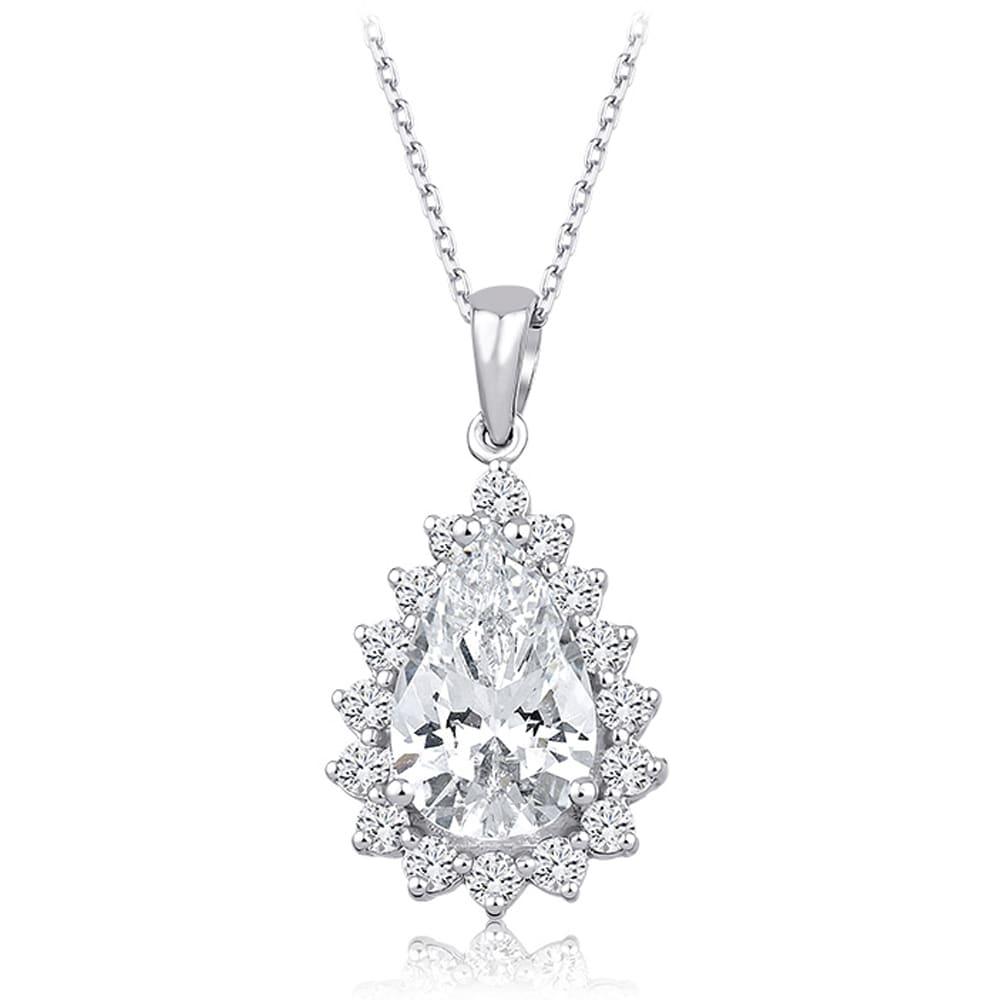 2.51 Karat Pırlanta Beyaz Safir Kolye