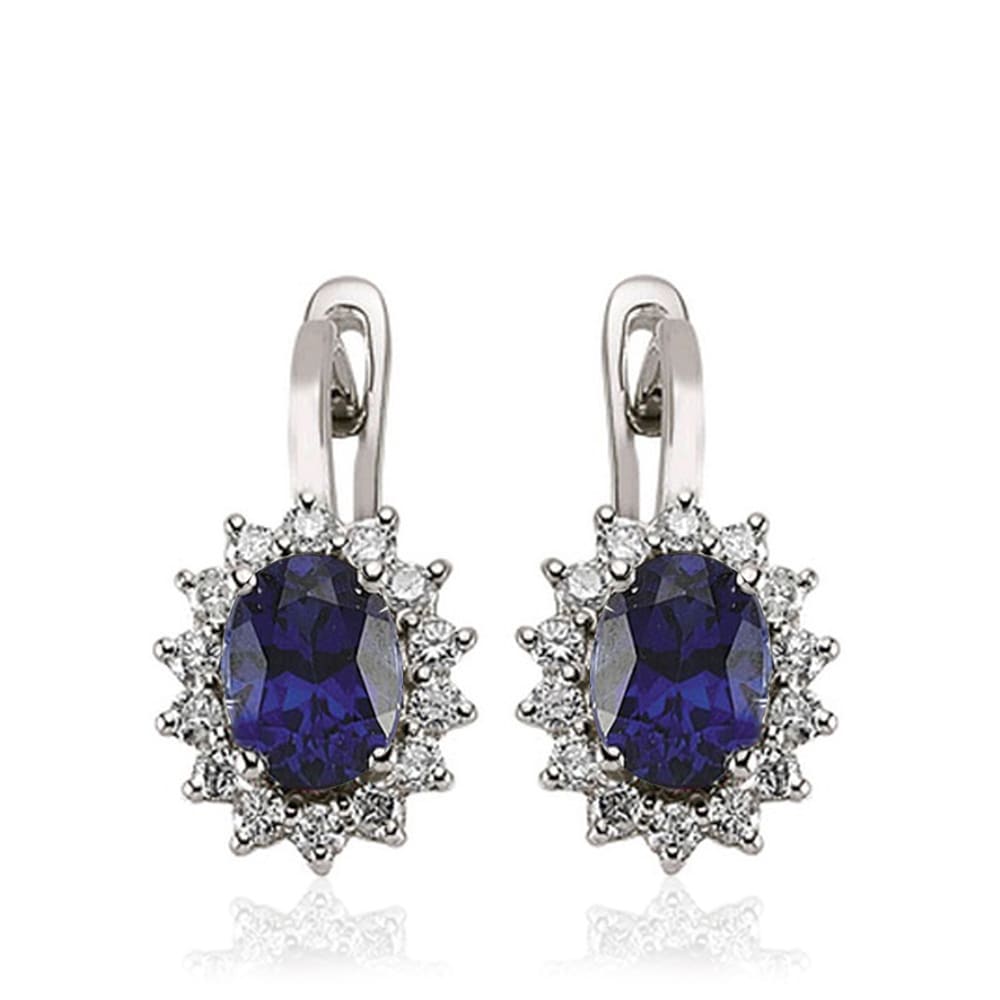 2.93 Karat Pırlanta Safir Küpe