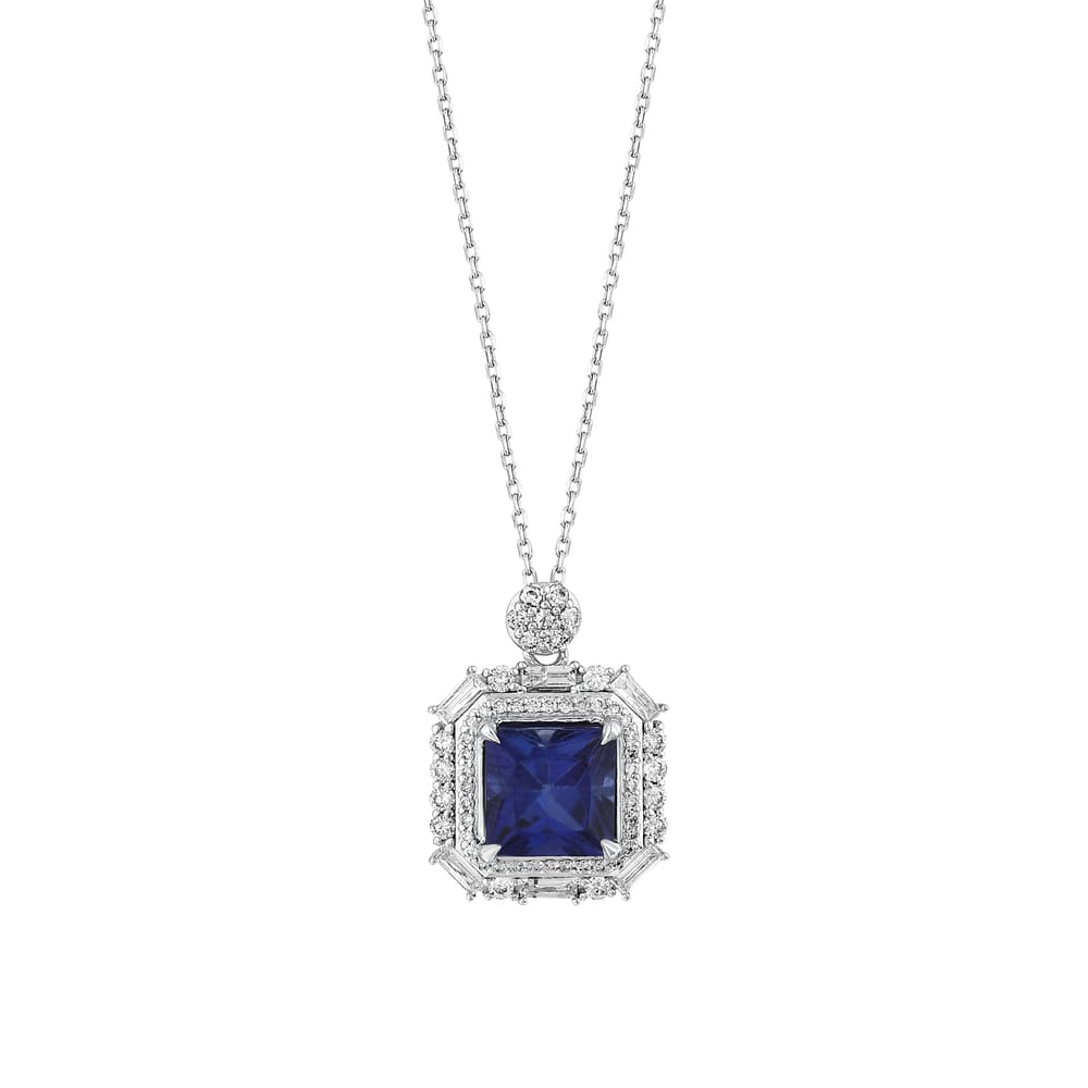 2.94 Karat Pırlanta Safir Kolye