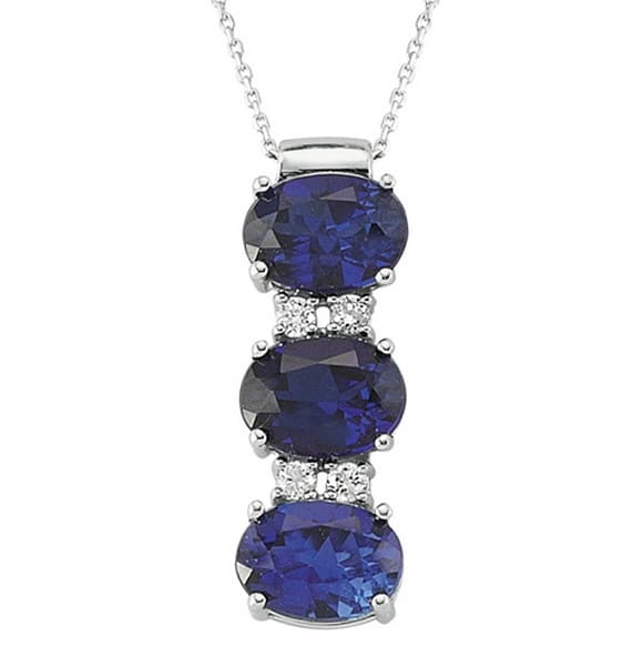 3.05 Karat Pırlanta Safir Kolye