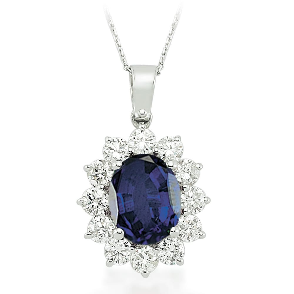 3.21 Karat Pırlanta Safir Kolye