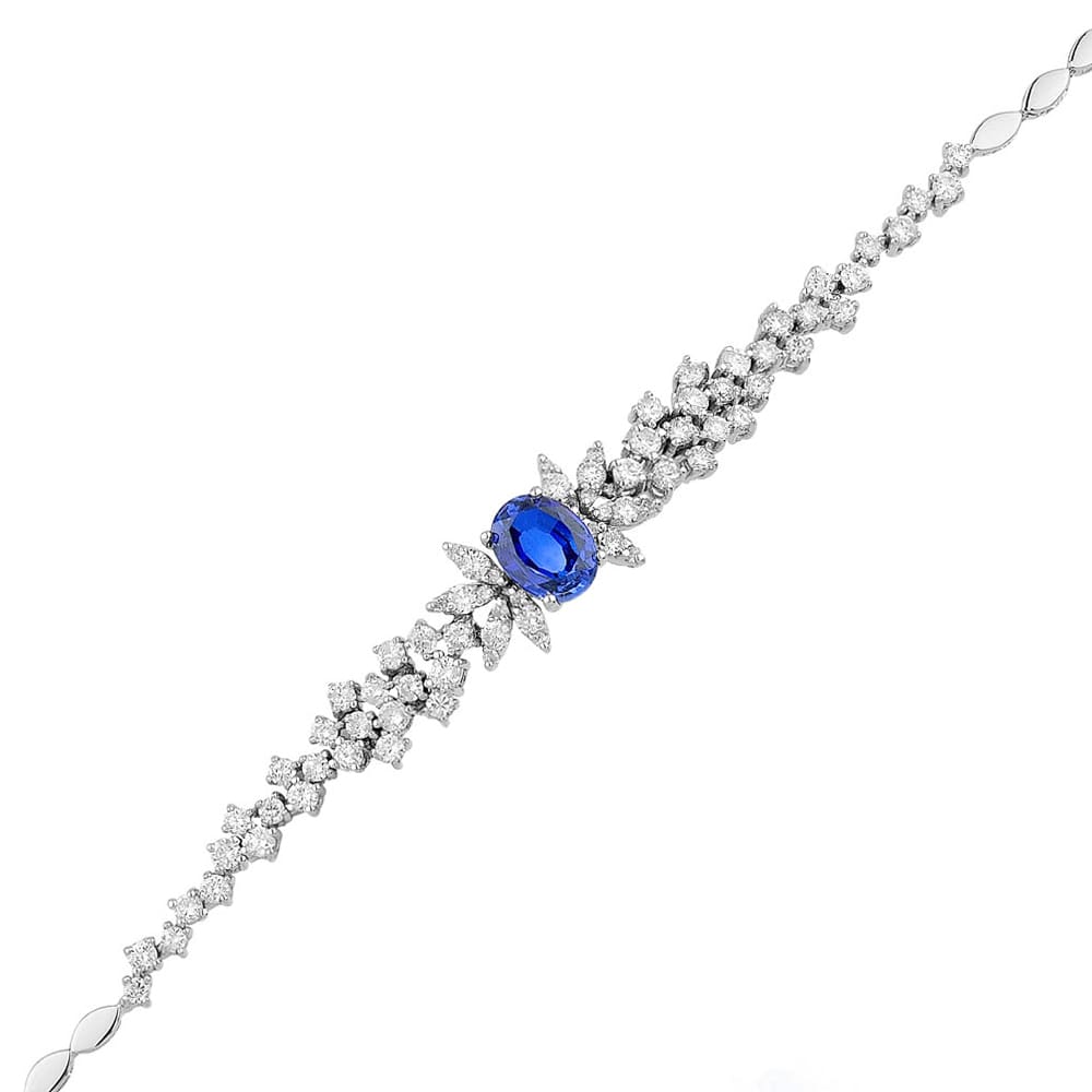 3.95 Karat Pırlanta Safir Bileklik