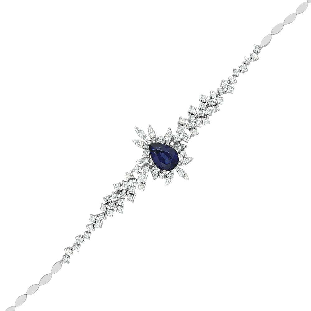4.10 Karat Pırlanta Safir Bileklik