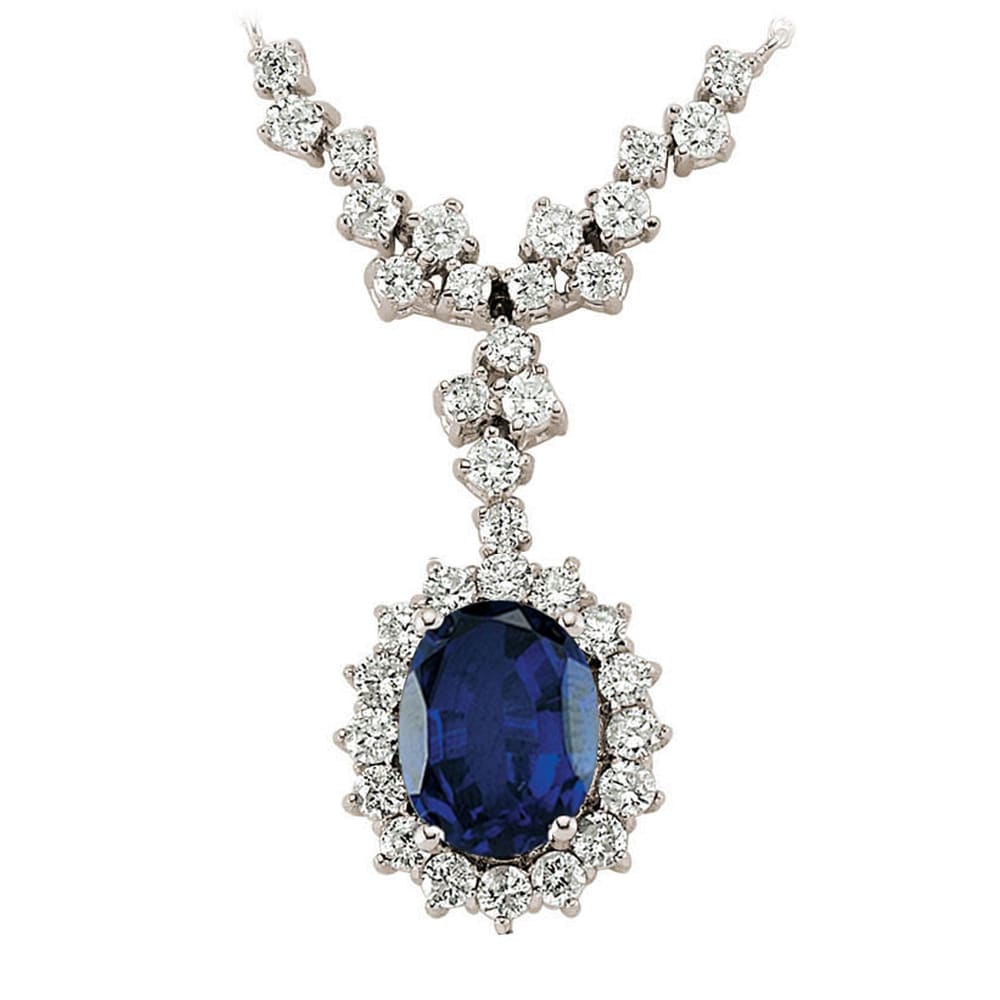 4.14 Karat Pırlanta Safir Kolye