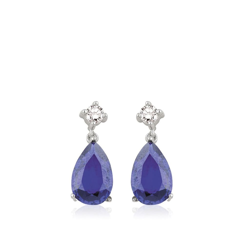 4.51 Karat Pırlanta Safir Küpe