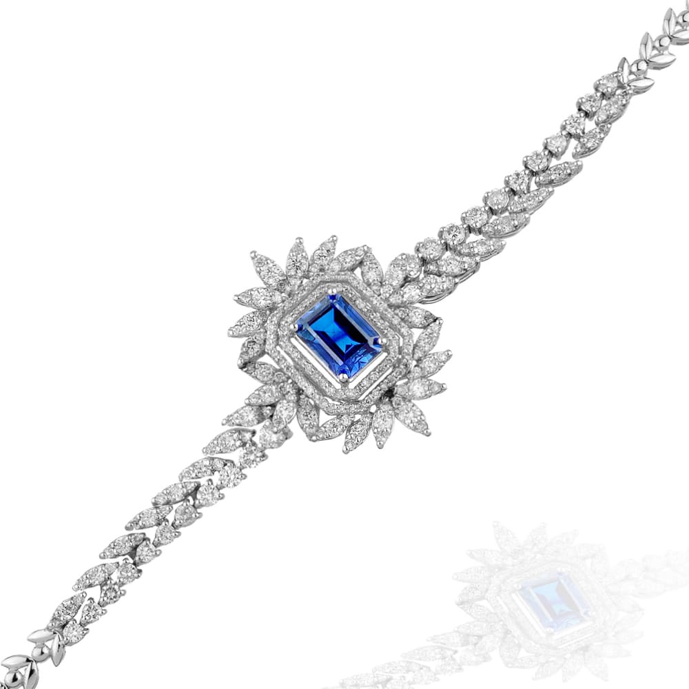 5.02 Karat Pırlanta Safir Bileklik