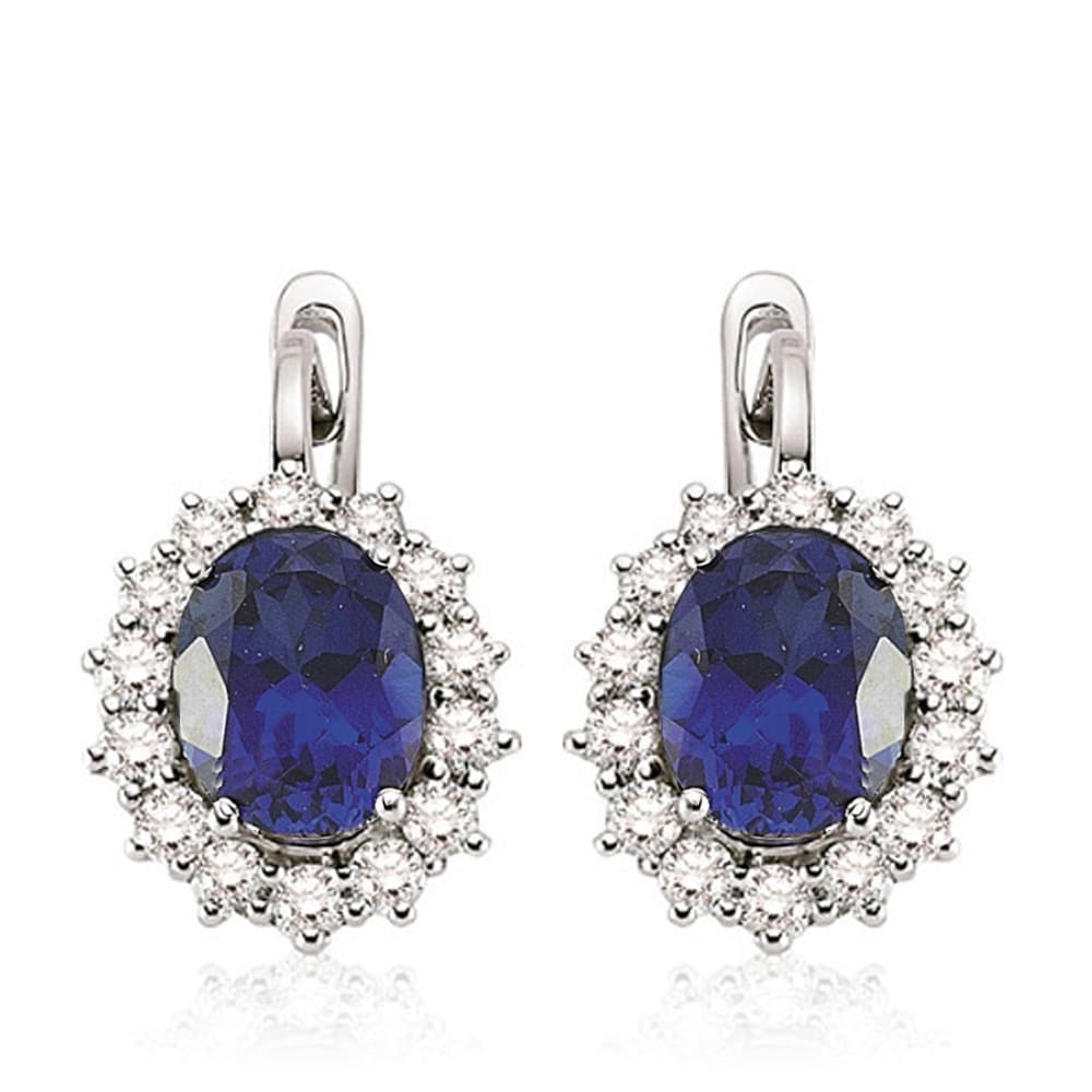 5.80 Karat Pırlanta Safir Küpe